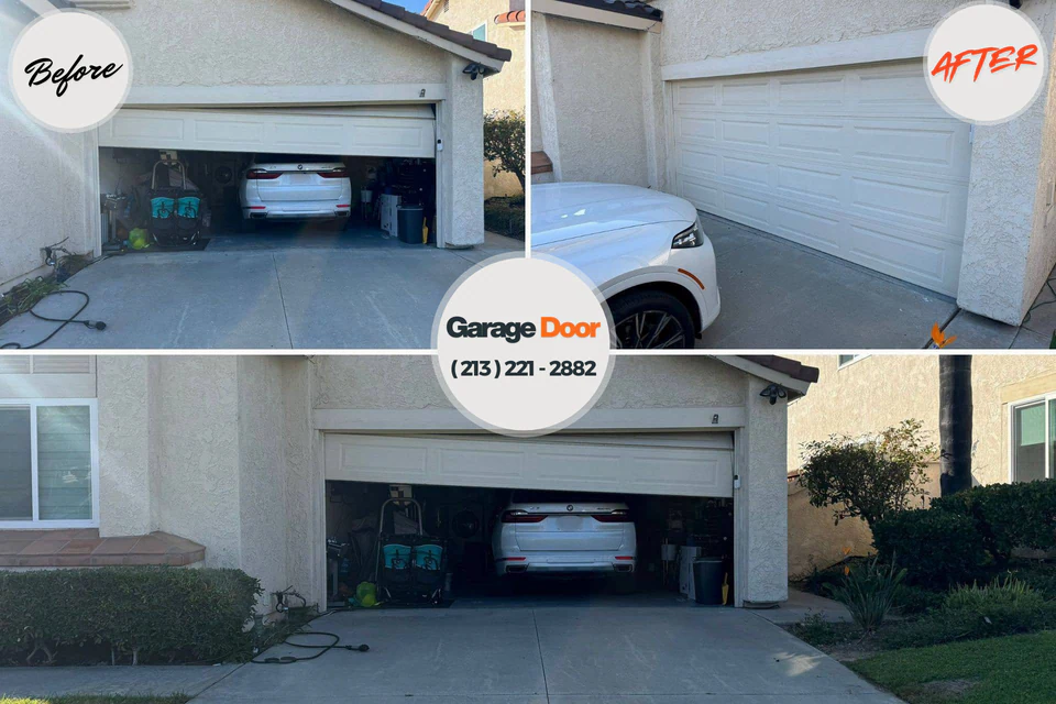 Before and after: garage door repair Douglass Hills, KY